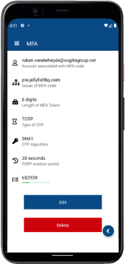 image of screenshot of multi-factor authentication screen from the Jellyfish Mobile user interface