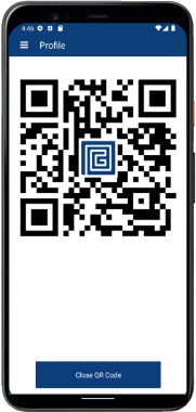 image of screenshot of QR code for profile for Jellyfish Mobile user interface
