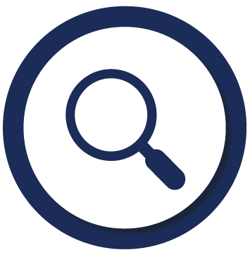 Icon of magnifying glass to demonstrate discovery